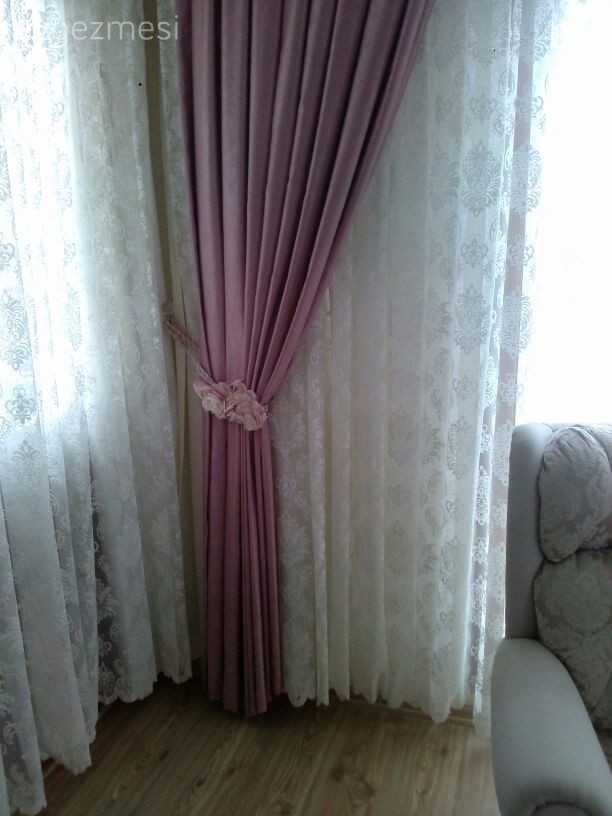 Beyaz, Pembe, Perde, Salon