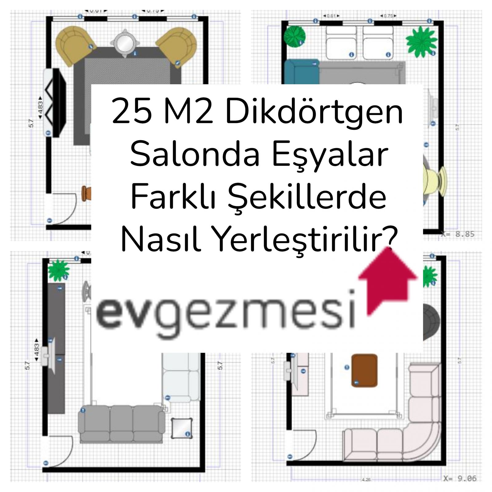 25 Metrekare Dikdörtgen Salonda Eşyalar Nasıl Yerleştirilir?