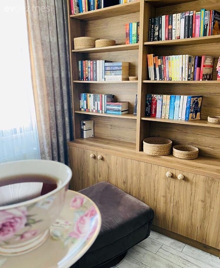 Kitaplık, Ahşap Mobilya, Kahverengi, Beyaz, Gri