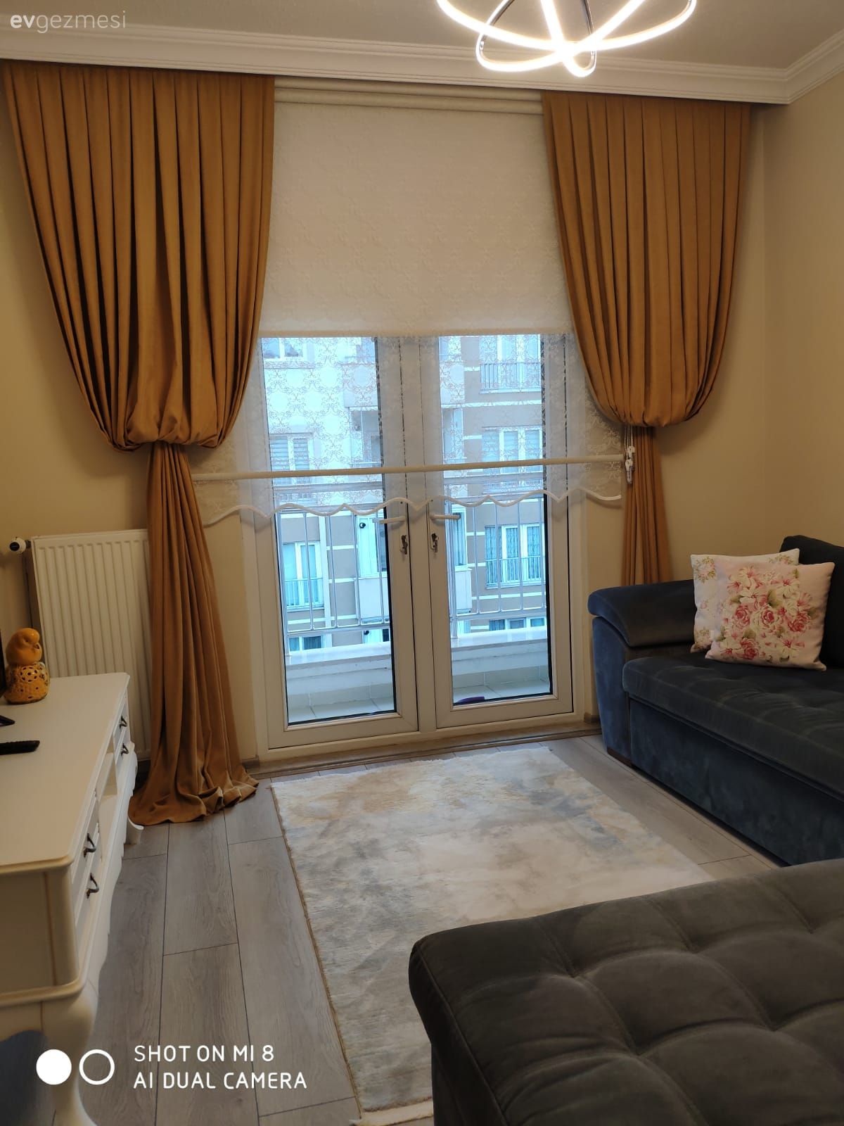 Oturma Odası, Altın, Fon perde, Perde, Tül perde