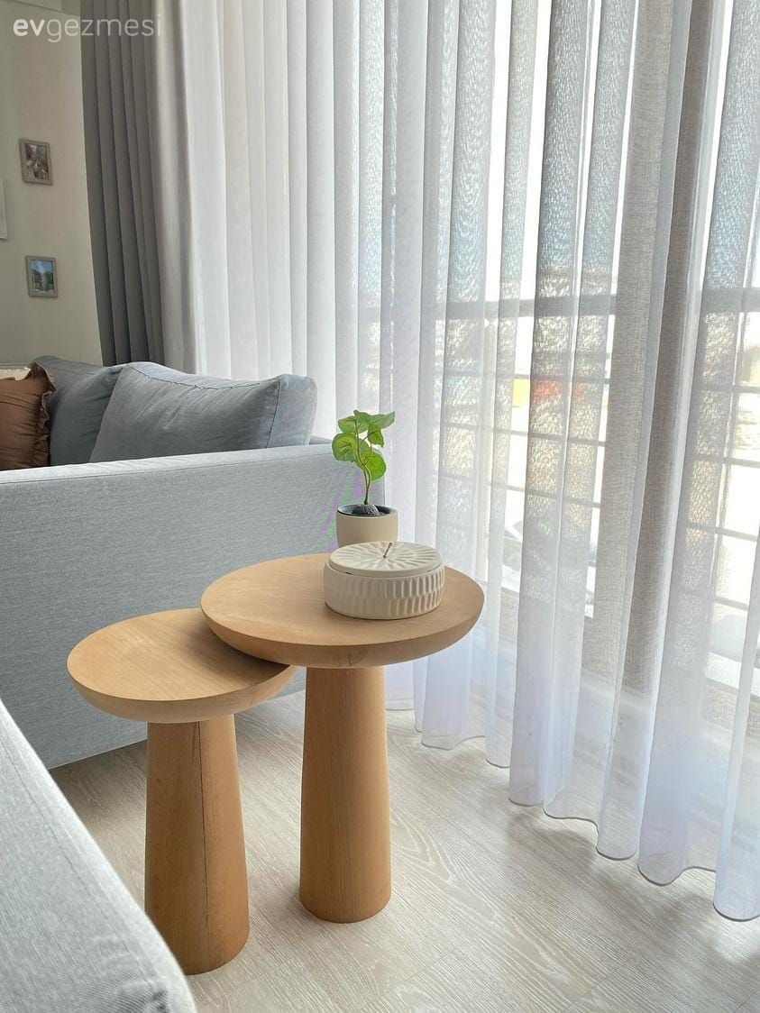 Yan sehpa, Sehpa, Gri, Beyaz, Tül perde, Perde