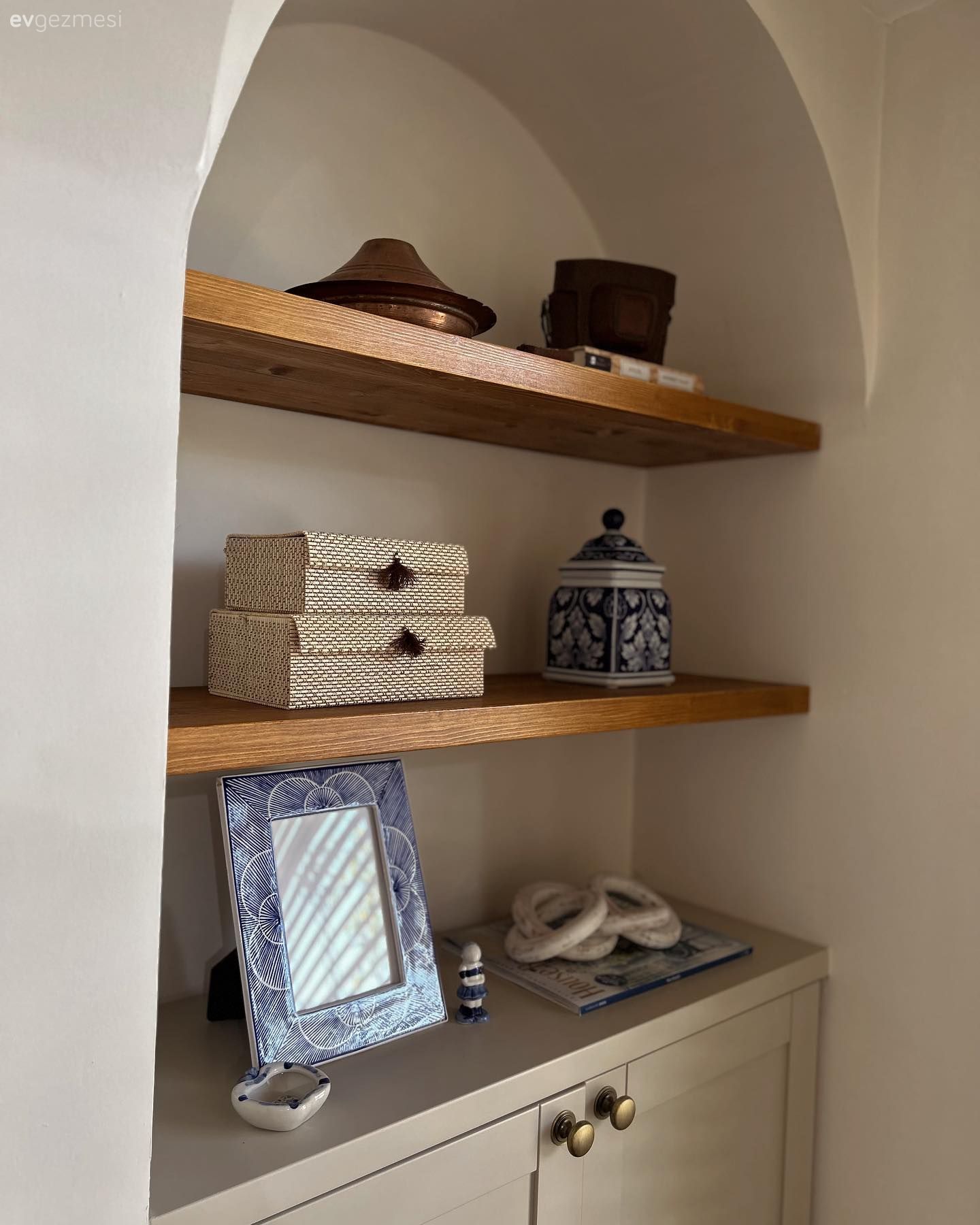 Country, İskandinav, Duvar rafı, Duvar dekorasyonu, Duvar Nişleri, Beyaz, Bej