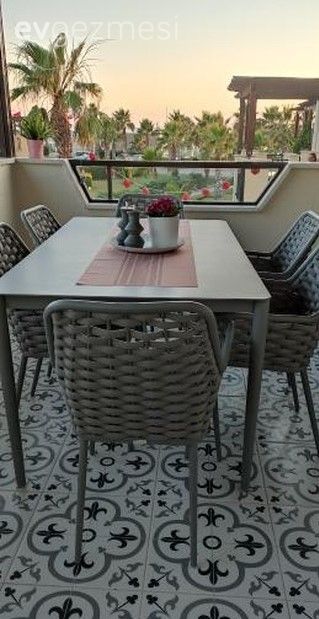 Teras, Stencil, Mobilya boyama, Beyaz, Sandalye, Balkon masası