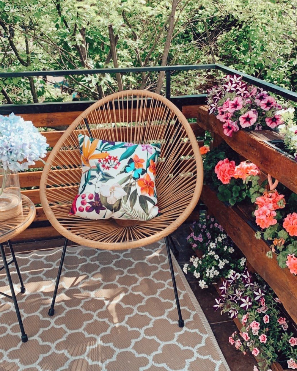 Balkon, Sandalye, Hasır, Palet, Çiçeklik