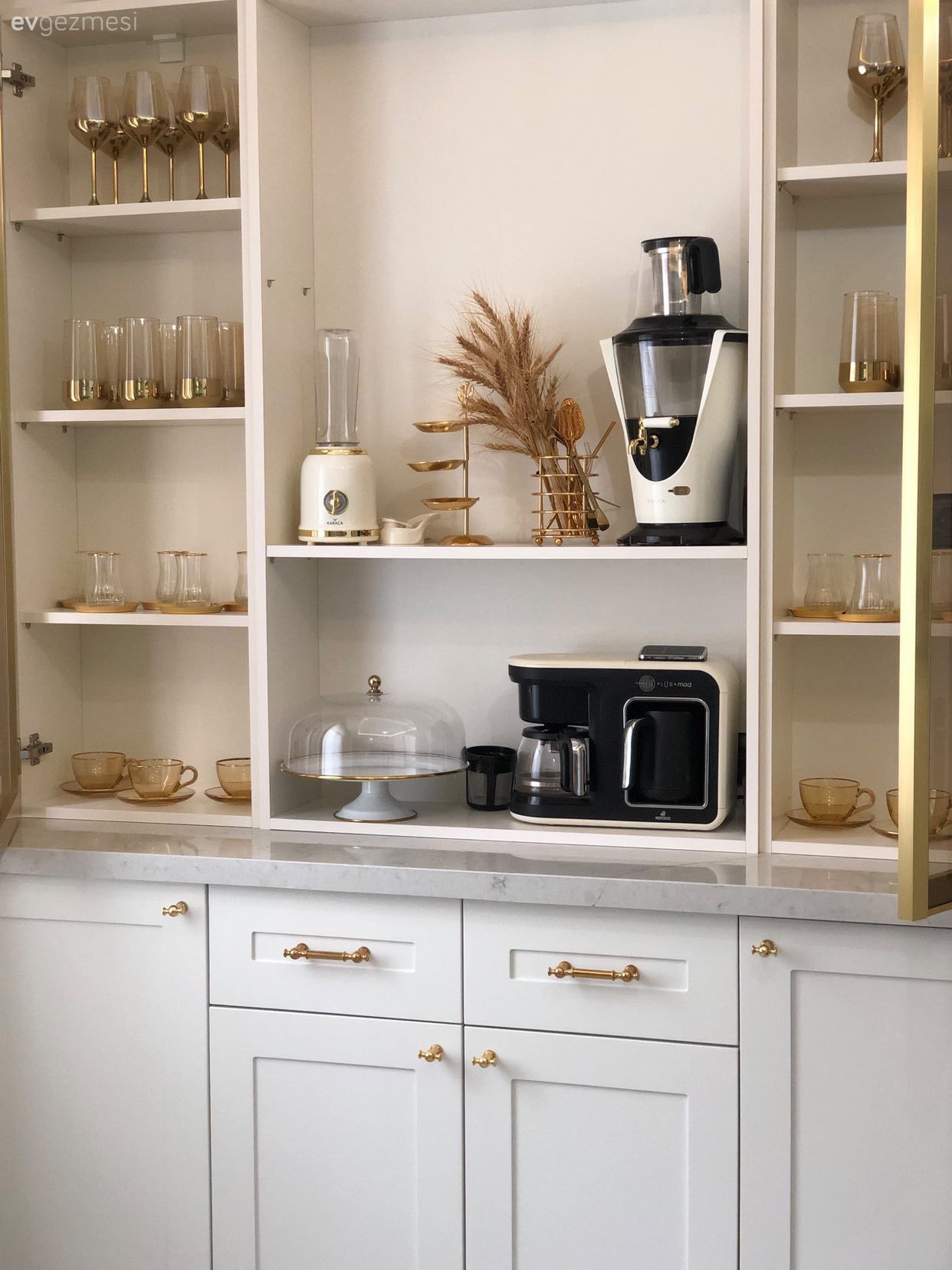Mutfak, Beyaz, Altın, Mutfak aksesuarları