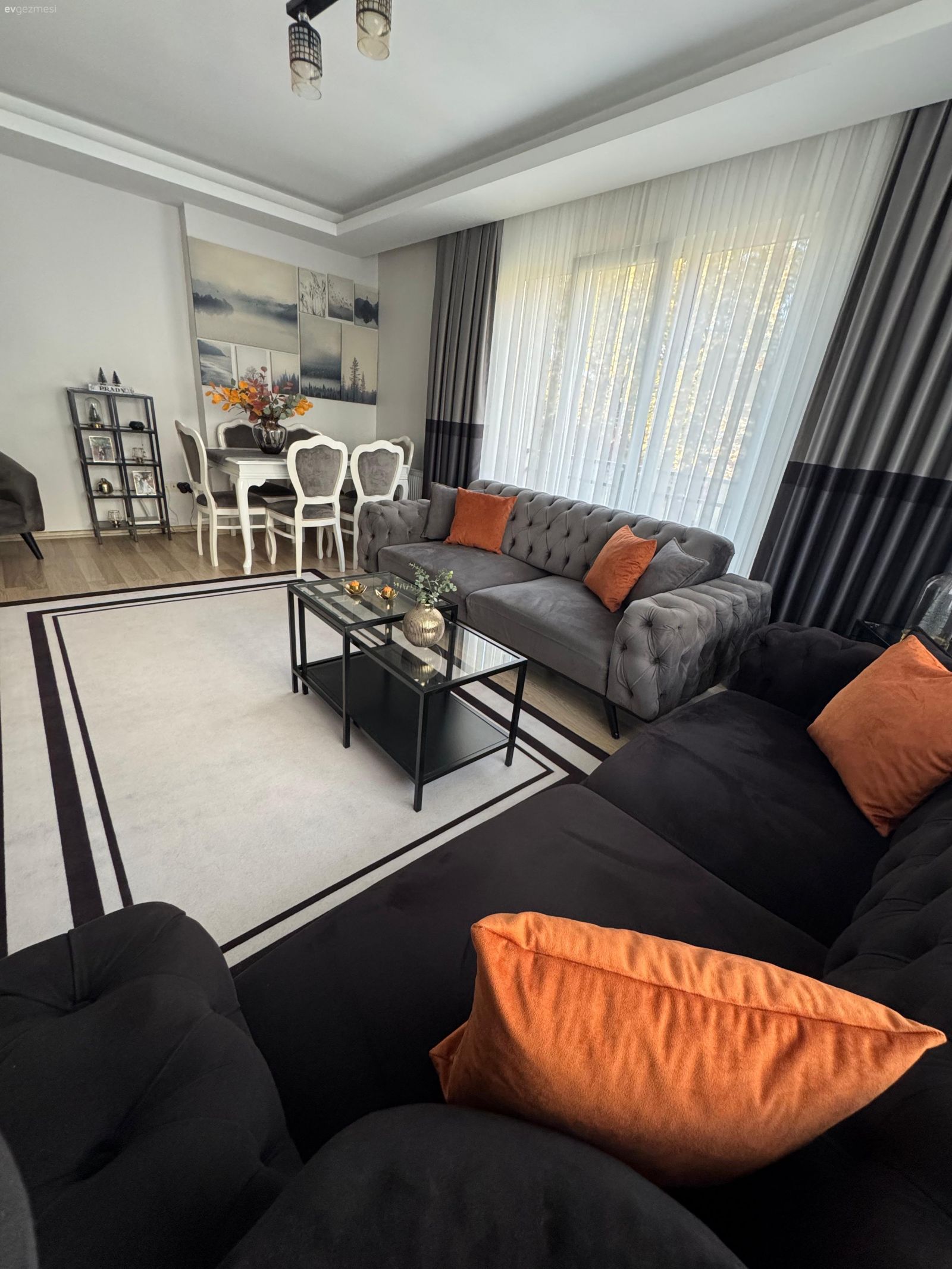 Bu Uyumlu Evde Turuncu Vurgular Keyif Noktası!