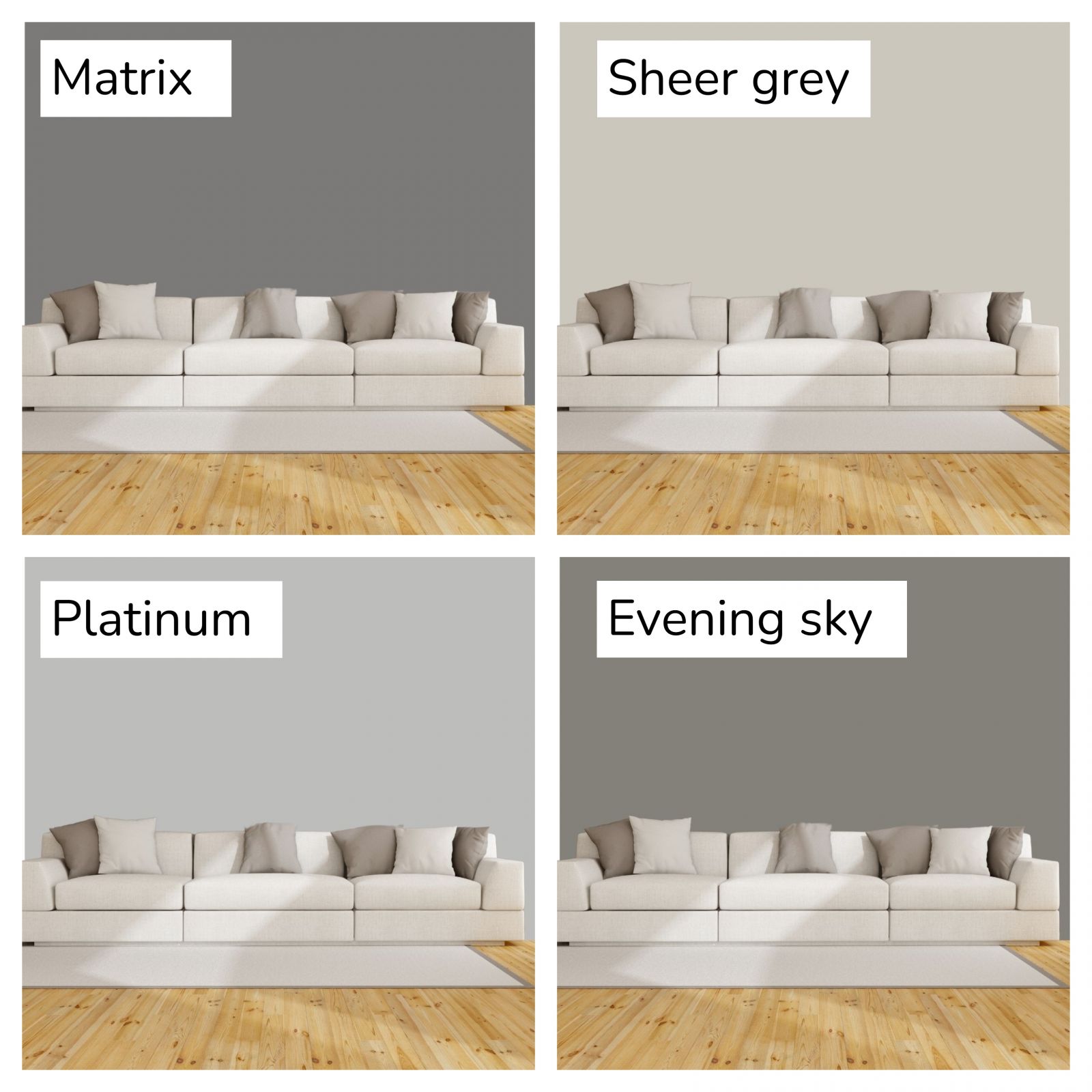 Boya Markalarının 2024 Kartelalarından Gri Duvar Renkleri