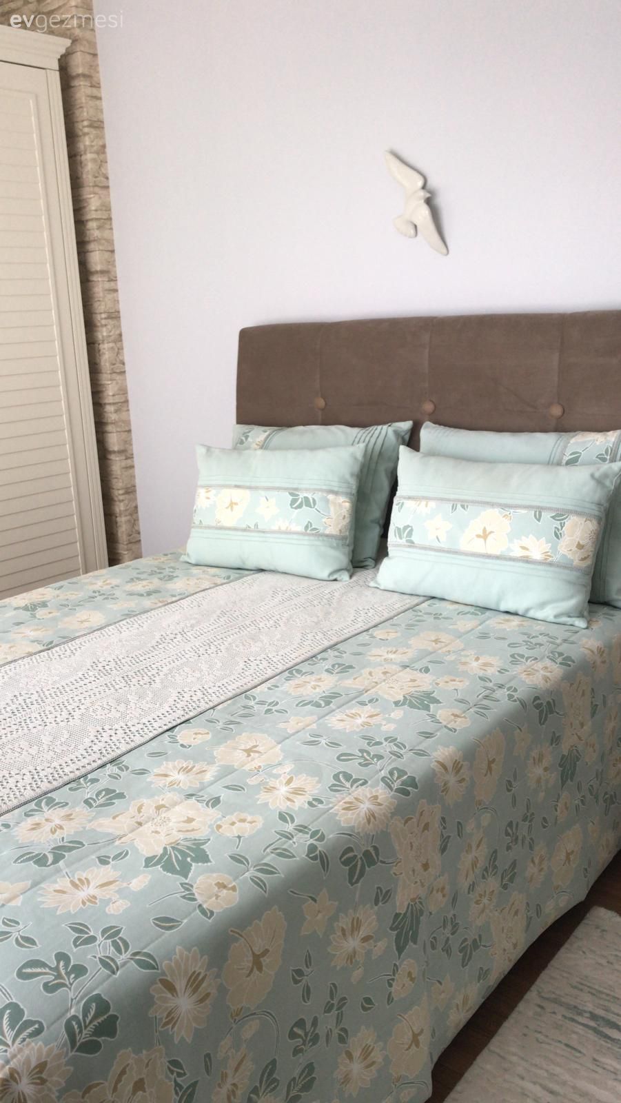 Mavi, Beyaz, Vizon, Krem, Yatak örtüsü, Çiçekli desen, Desenler