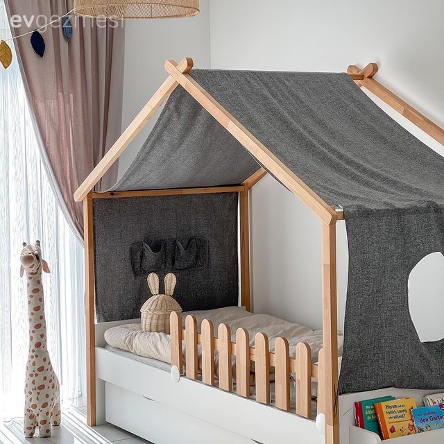 Çocuk Odası, Gri, Pudra pembe, Beyaz, Çocuk odası aydınlatması