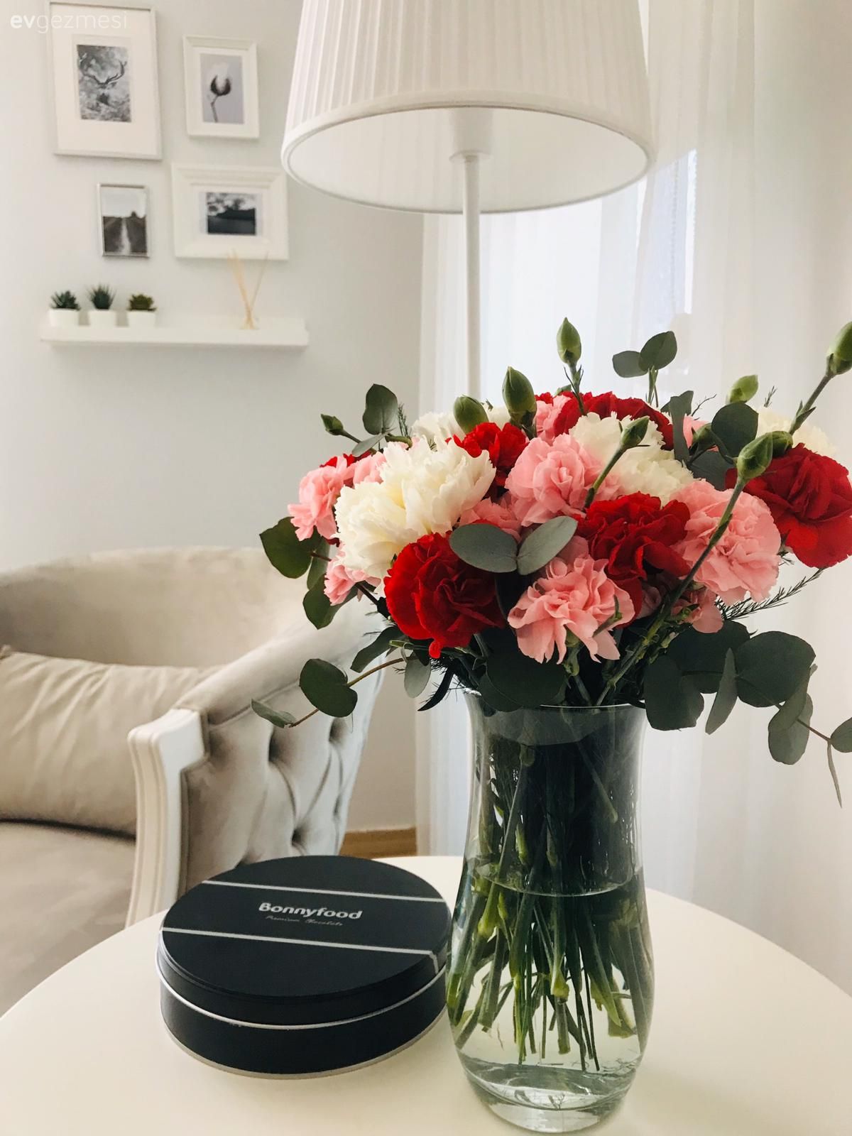 Vazo, Ev Aksesuar, Çiçekler, Bej, Çerçeve, Abajur, Aydınlatma, Beyaz