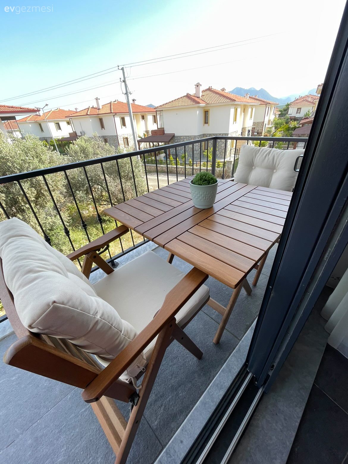Balkon, Ahşap Mobilya, Balkon masası, Sandalye