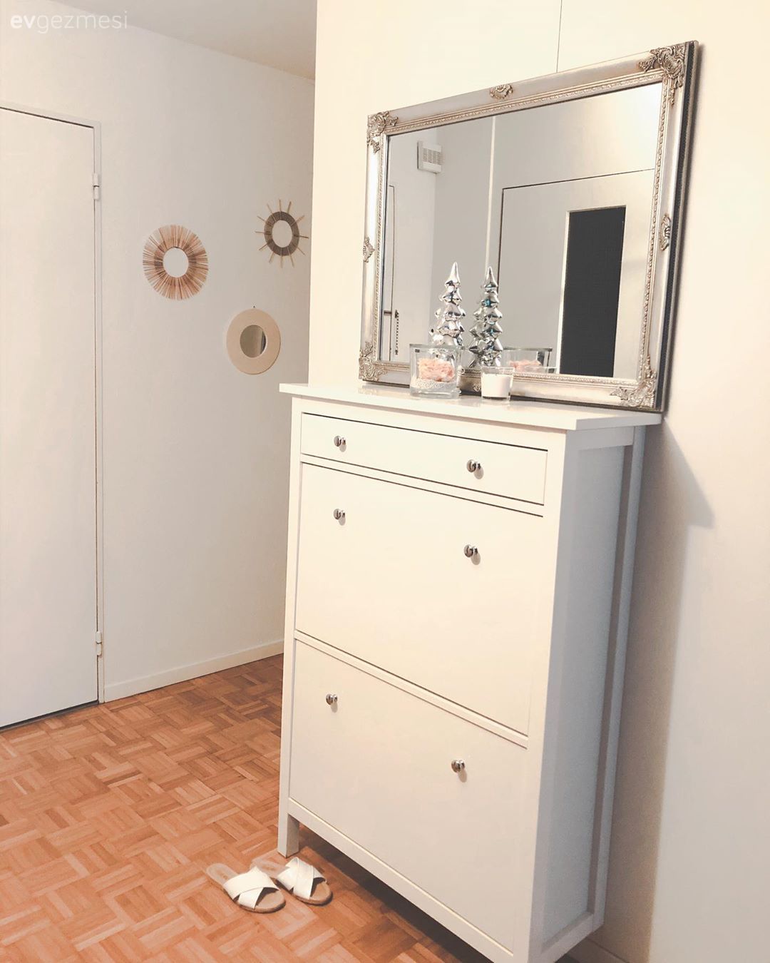 Dresuar, Beyaz, Parke, Ayna, Duvar dekorasyonu