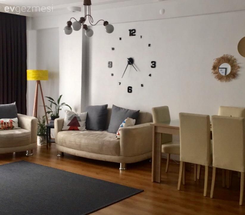 Salon, Krem, Bej, Gri, Koltuk takımı, Kırlent, Ev tekstili, Sandalye, Yemek masası