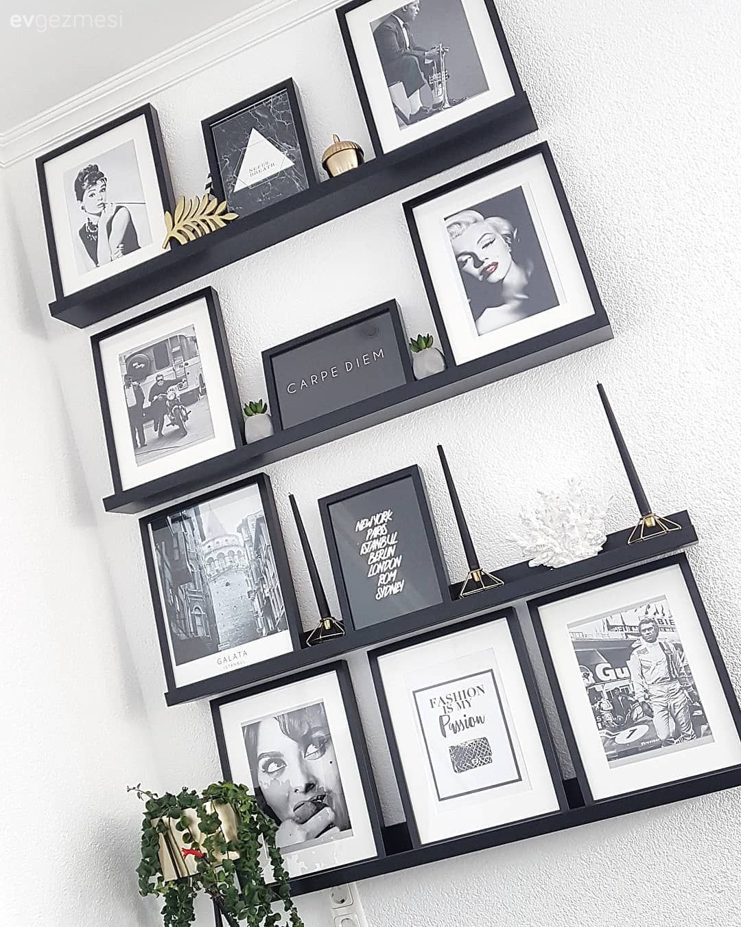 Duvar dekorasyonu, Galeri duvarı, Siyah, Beyaz