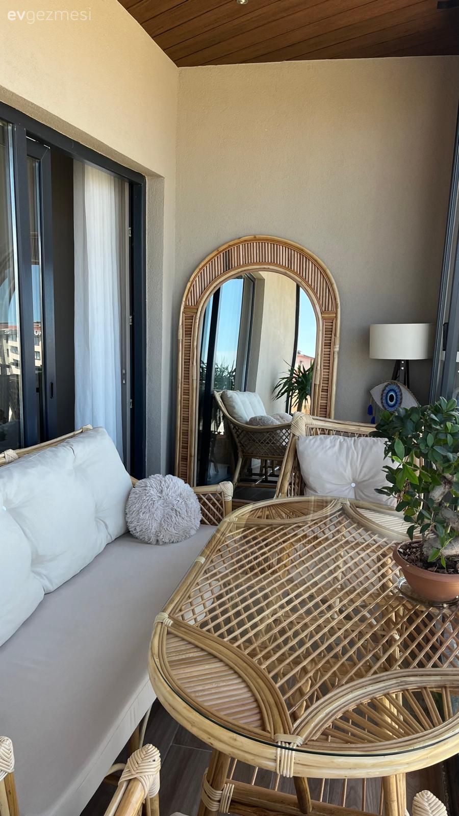 Ahşap Mobilya, Beyaz, Bej, Krem, Hasır, Ev bitkisi, Dekoratif Objeler