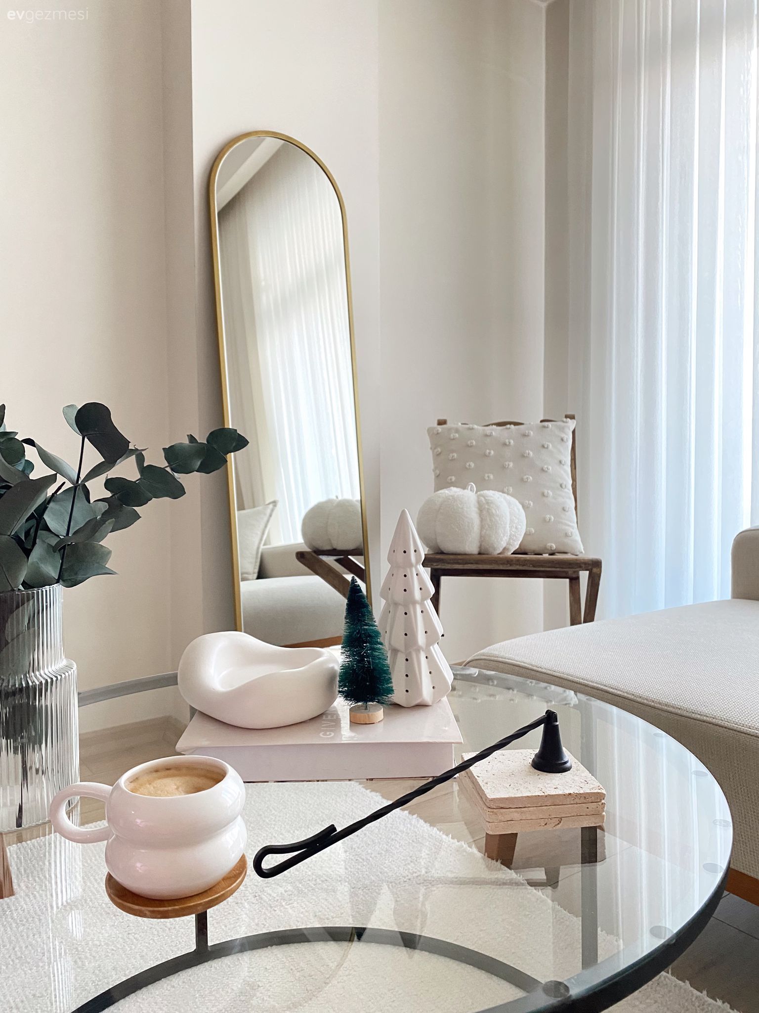 Cam orta sehpa, Orta sehpa, Boy aynası, Ayna, Dekoratif Objeler, Berjer