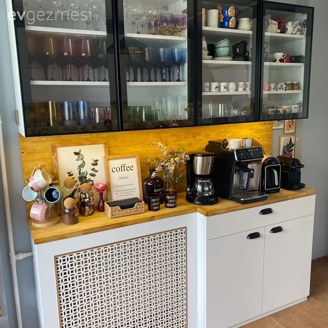 Kahve köşesi, Siyah, Beyaz, Mutfak aksesuarları, Mutfak