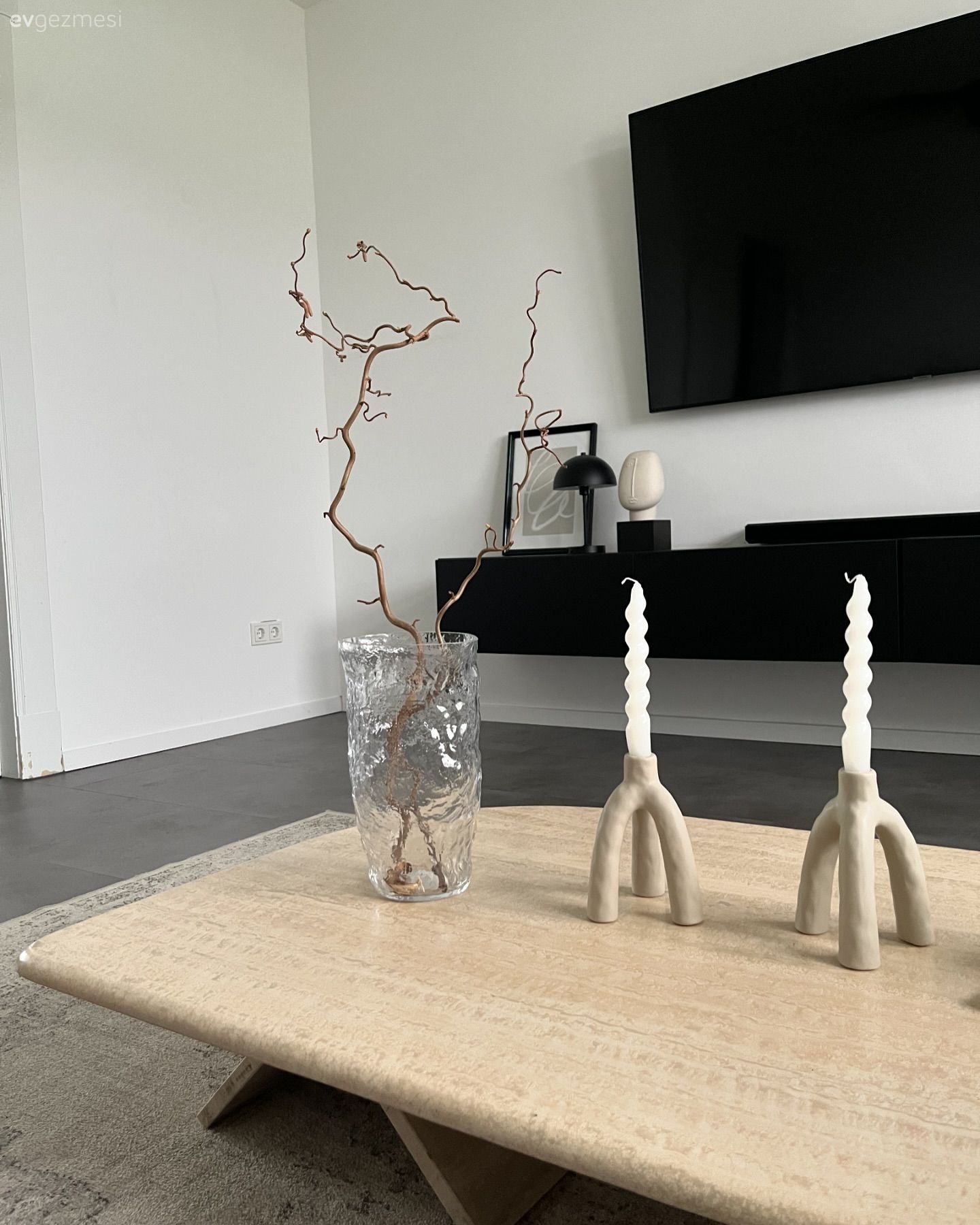 Salon, Modern, Siyah, Beyaz, Orta sehpa, Sehpa, Halı, Vazo, Ev Aksesuar, Dekoratif Objeler, Salon halısı, Bej, Ahşap Mobilya, Gri