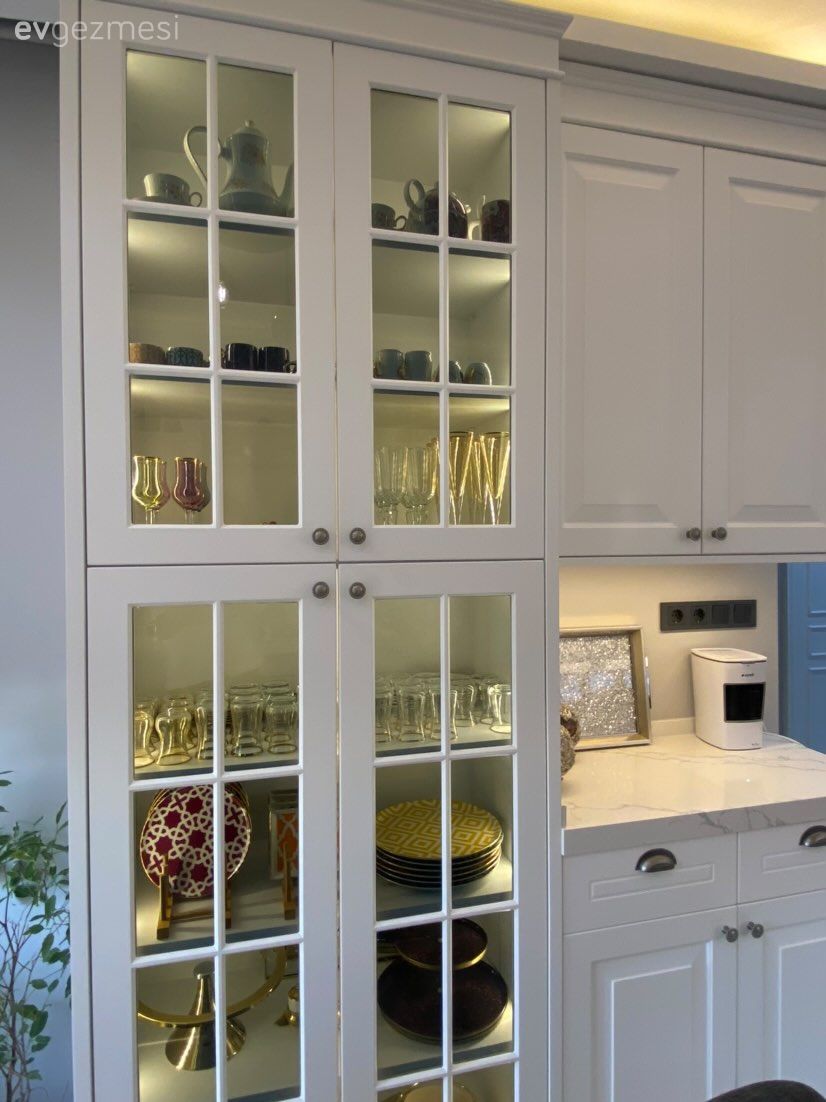 Ekstra mutfak dolabı, Mutfak, Beyaz, Shaker kapaklı dolaplar