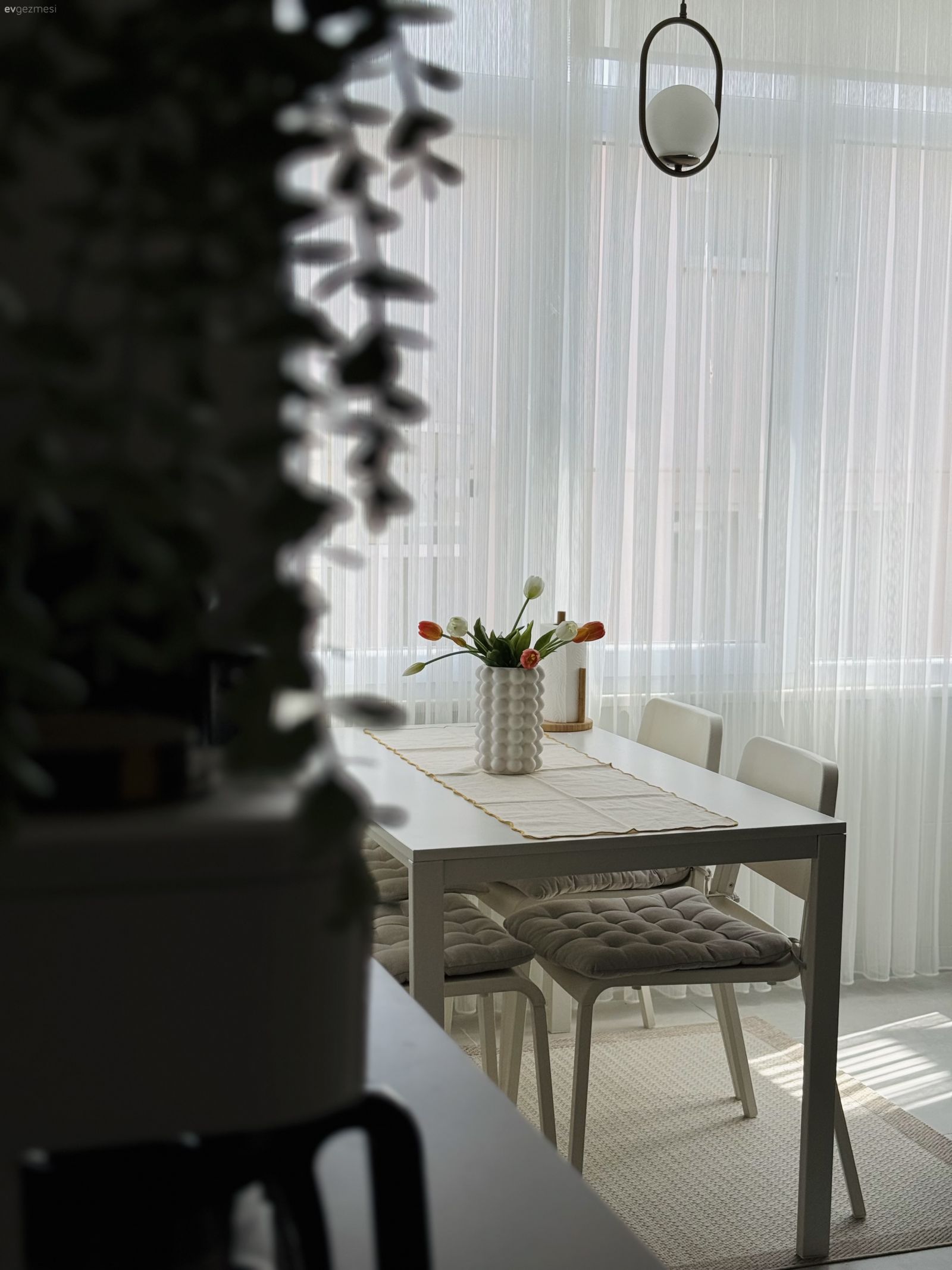 Tül perde, Perde, Kırlent, Ev tekstili, Sandalye, Yemek masası, Avize, Aydınlatma