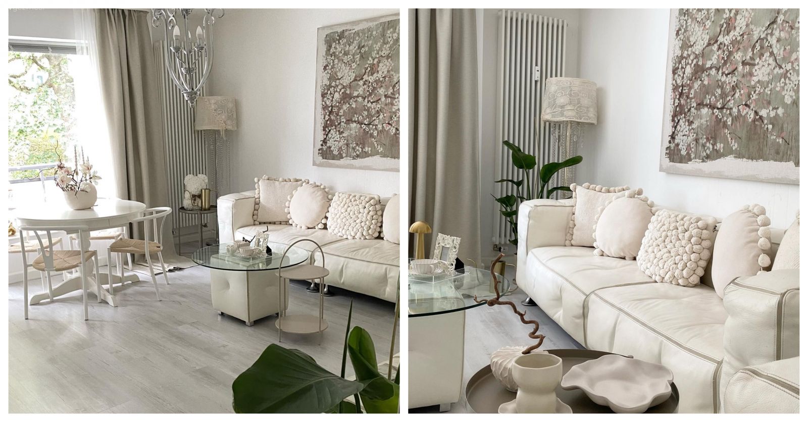 Beyaza Aşık Bu Dekorda Yuvarlak Formlu Parçalar da Pek Kıymetli!