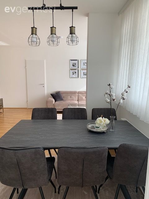 Sandalye, Antrasit  , Avize, Aydınlatma, Yemek odası avizesi, Yemek masası, Çerçeve, Koltuk takımı