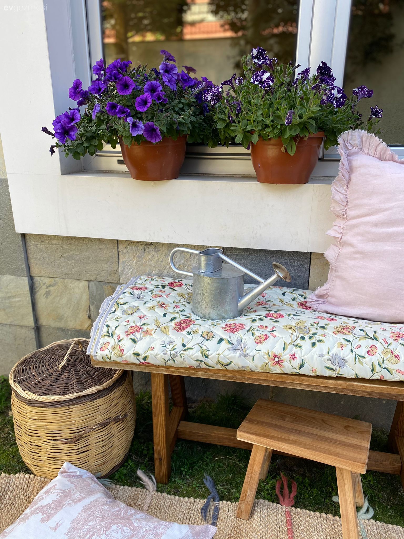 Bahçe, Çiçekler, Saksı, Hasır, Çiçekli desen, Desenler