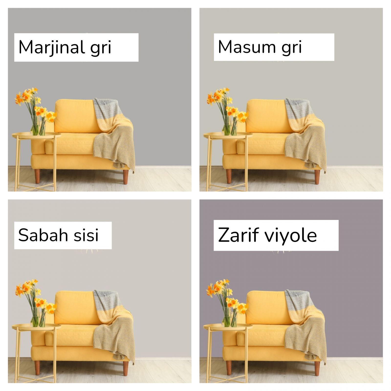 Boya Markalarının 2024 Kartelalarından Gri Duvar Renkleri