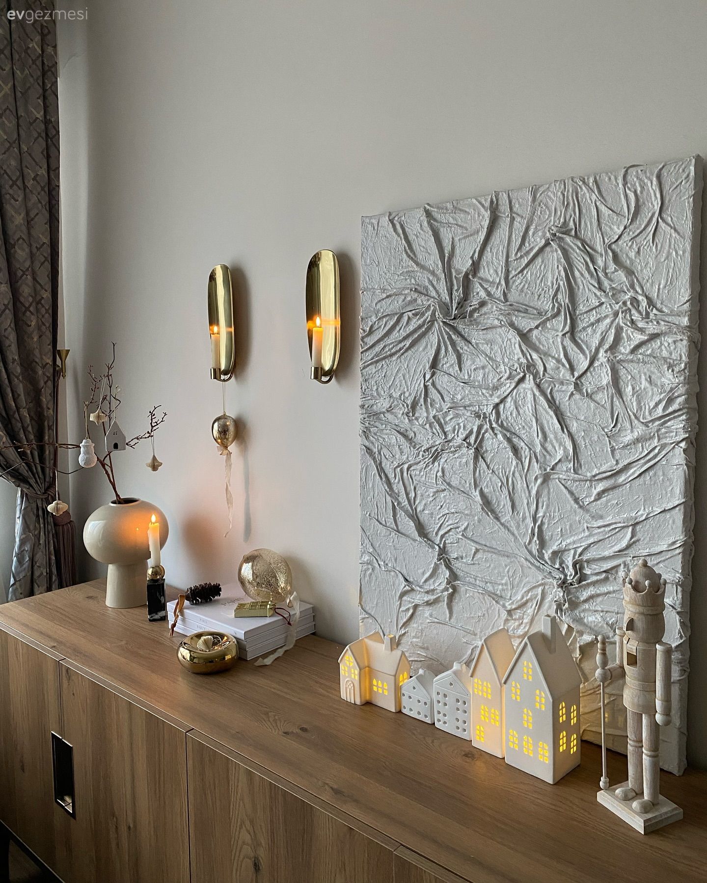 Ahşap Mobilya, Beyaz, Altın, Tablo, Duvar dekorasyonu, Dekoratif Objeler