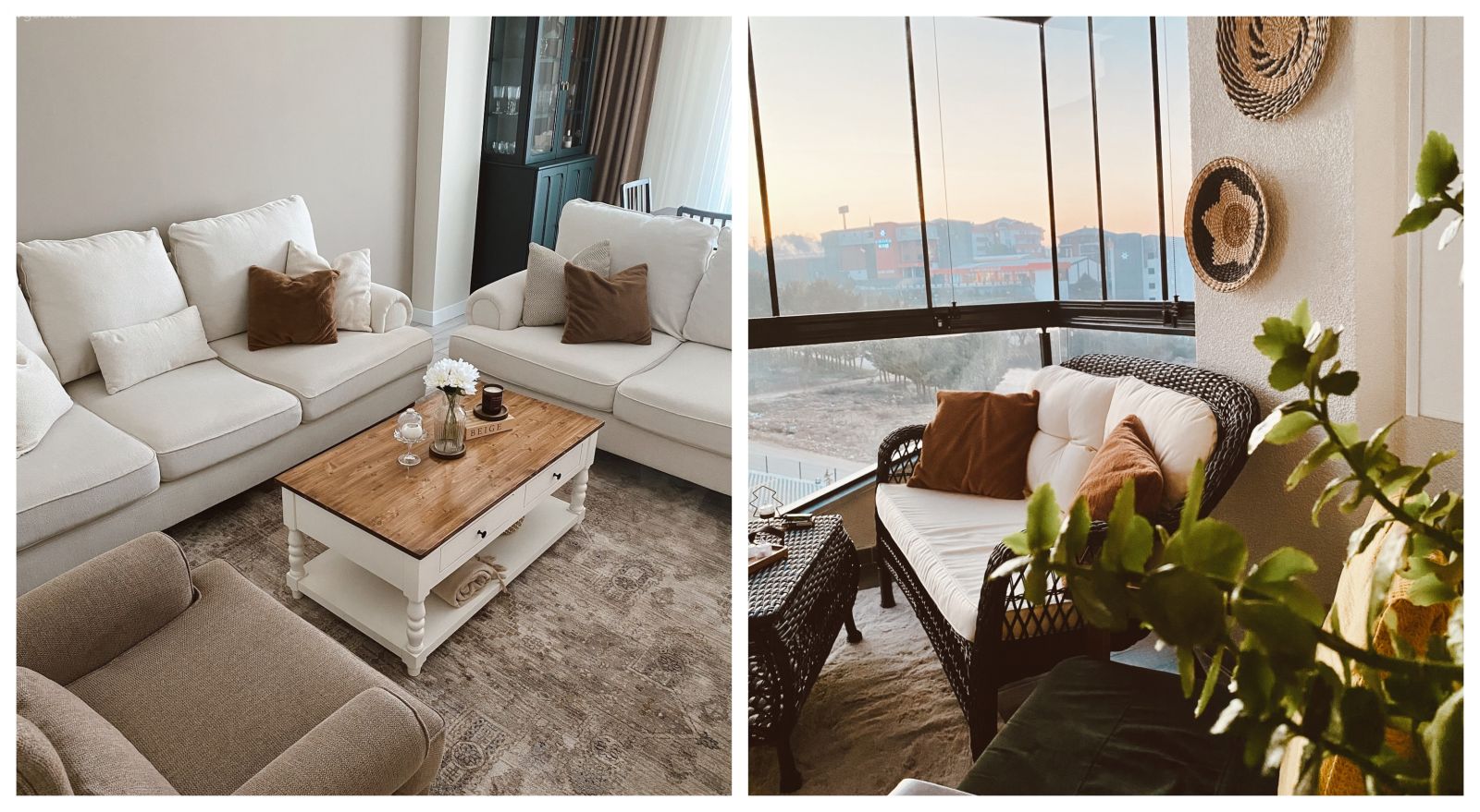 Bu İskandinav Evde Kahverengi ve Beyaz Uyumu Hakim