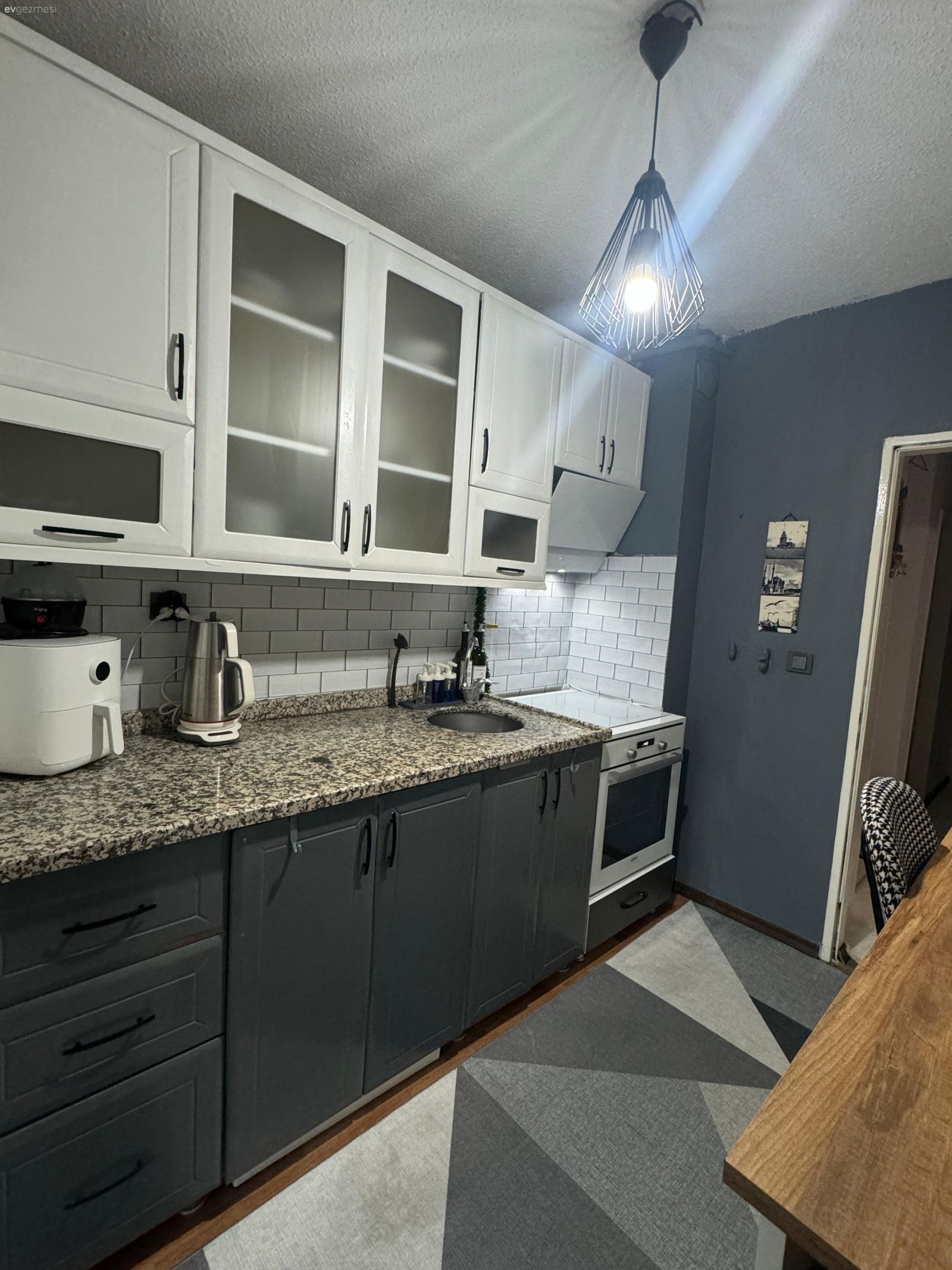 Mutfak, Mutfak boyama, Mobilya boyama, Gri, Beyaz, Mutfak aksesuarları