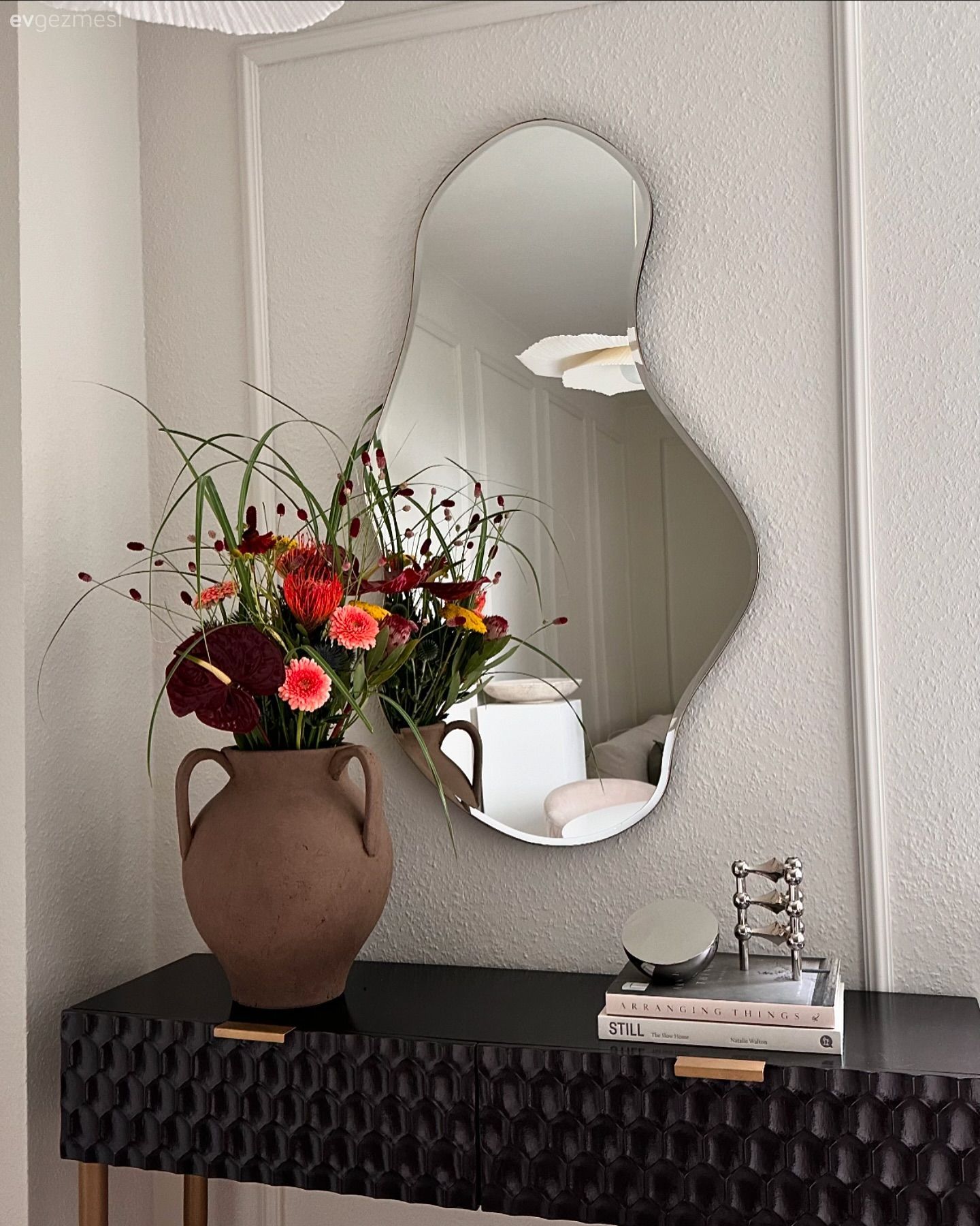 Konsol, Dresuar, Ayna, Vazo, Ev Aksesuar, Duvar çıtalama, Altın, Çiçekler