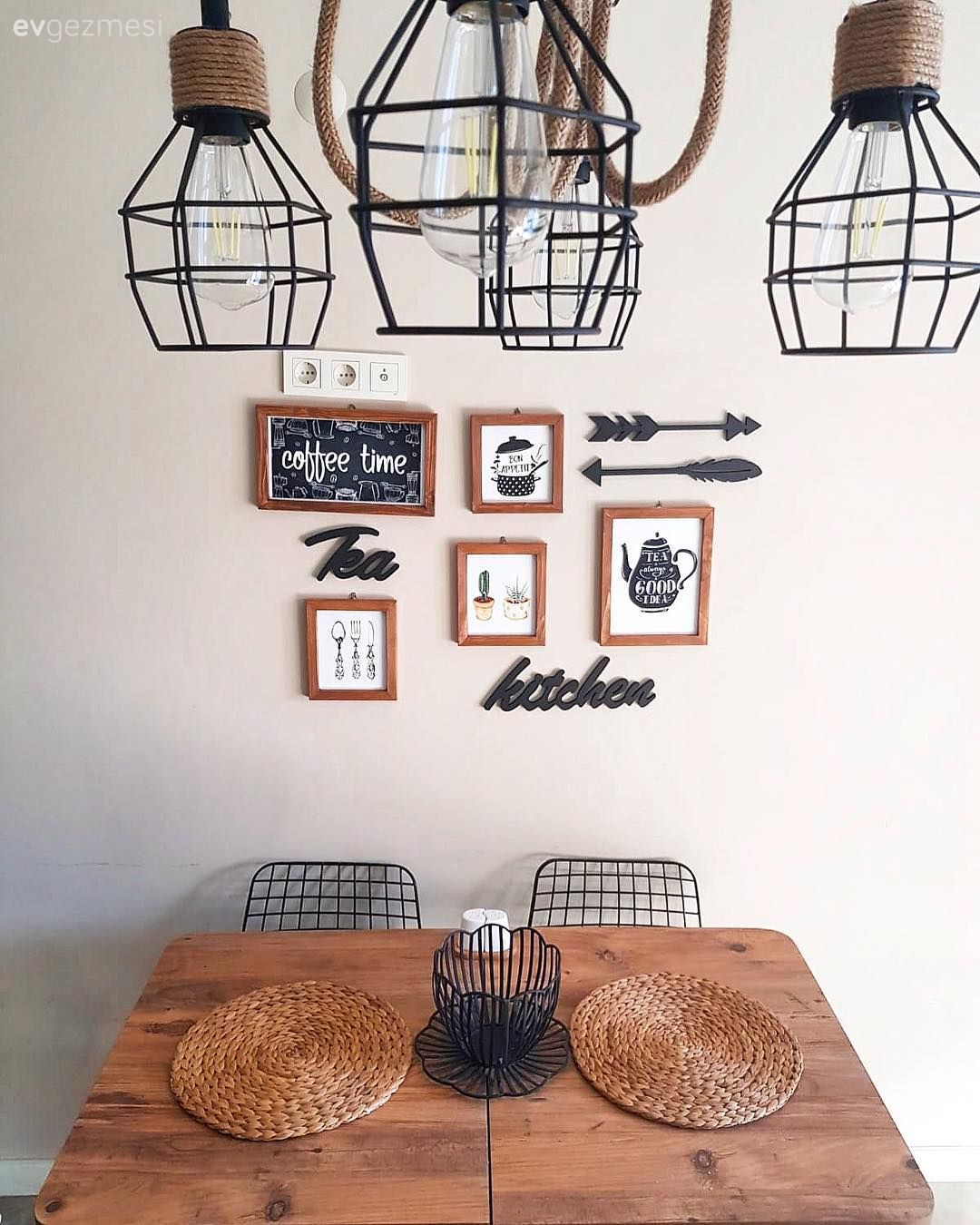 Mutfak masası, Sandalye, Kahverengi, Siyah, Metal sandalye, Mutfak duvar dekorasyonu, Beyaz, Supla, Ev Aksesuar, Mutfak Avize Modelleri