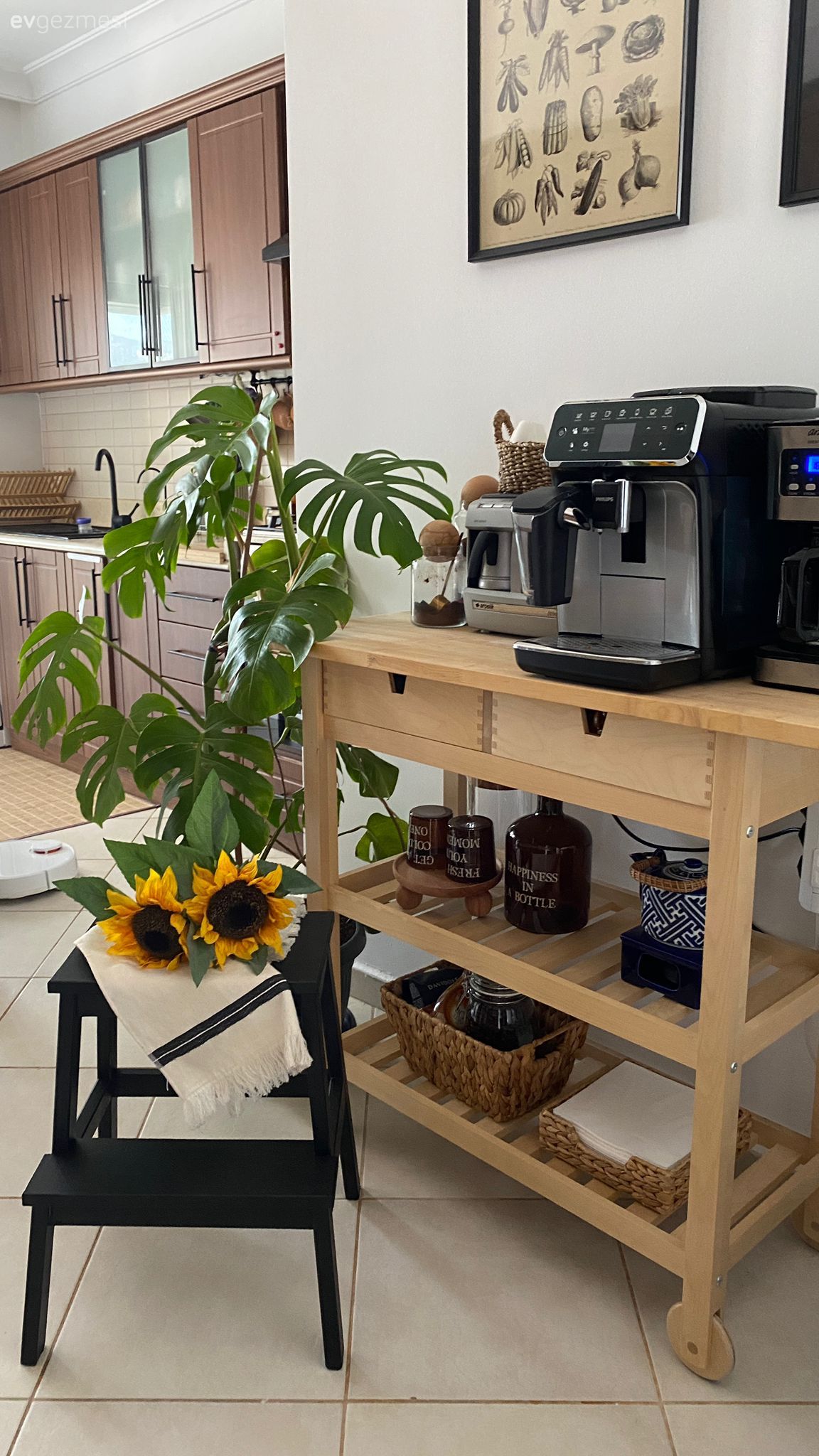 Mutfak, Ahşap mutfak, Kahverengi, Siyah, Mutfak tezgahı, Mutfak tezgah arası, Tezgah arası seramik, Ada mutfak, Tabure, Mutfak perdesi, Ev bitkisi, Mutfak Avize Modelleri, Mutfak halısı, Kahve köşesi, Mutfak duvar dekorasyonu, Çiçeklik