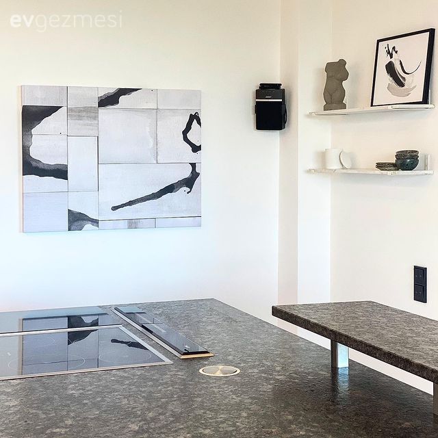 Amerikan Mutfak, Mutfak, Beyaz, Siyah, Mutfak rafı, Mutfak aksesuarları