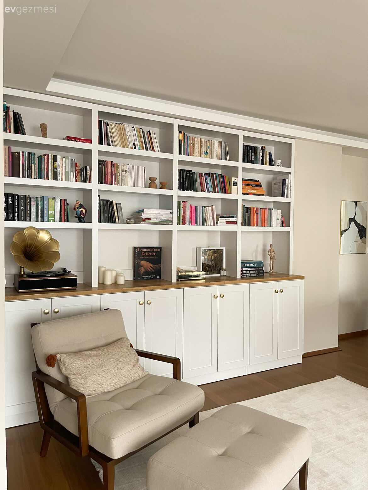 Kitaplık, Beyaz, Berjer, Bej, Halı, Salon halısı