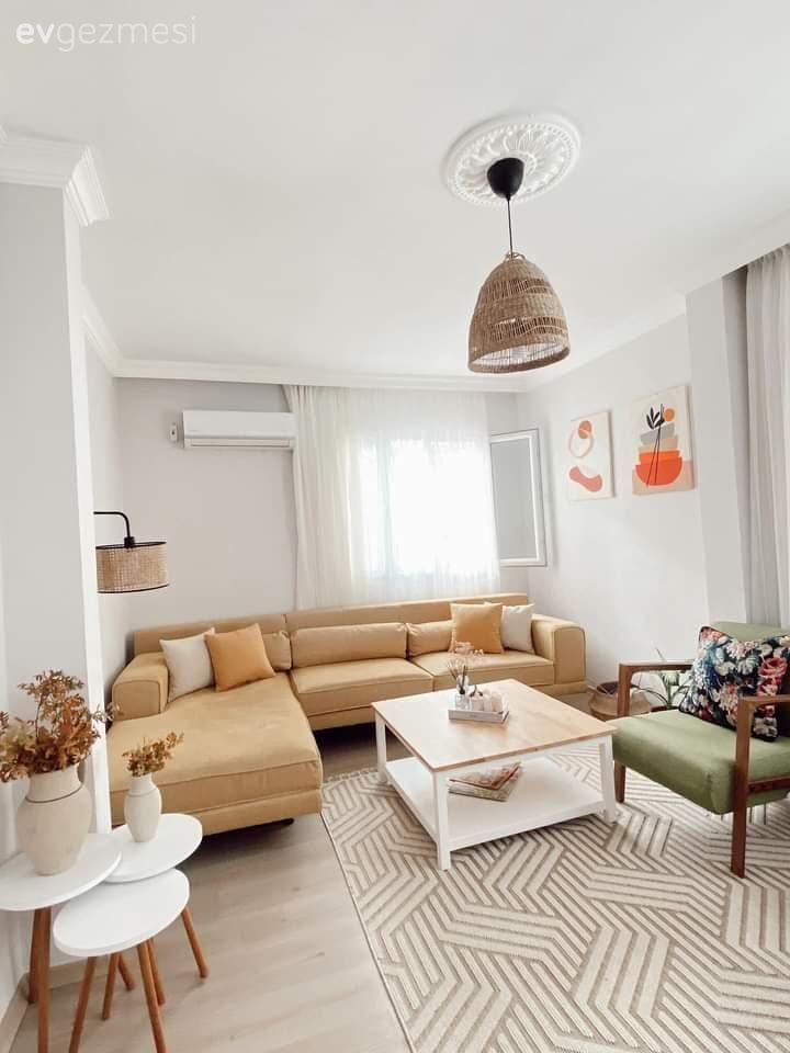 Ferahlık İsteyen Bu Evde Ortama Enerji Katan Renkler de Unutulmamış!