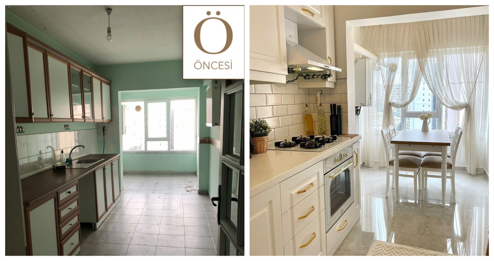 Öncesi&Sonrası: Beyazın Ferahlığı Bu İstanbul Mutfağını da Sarmış!