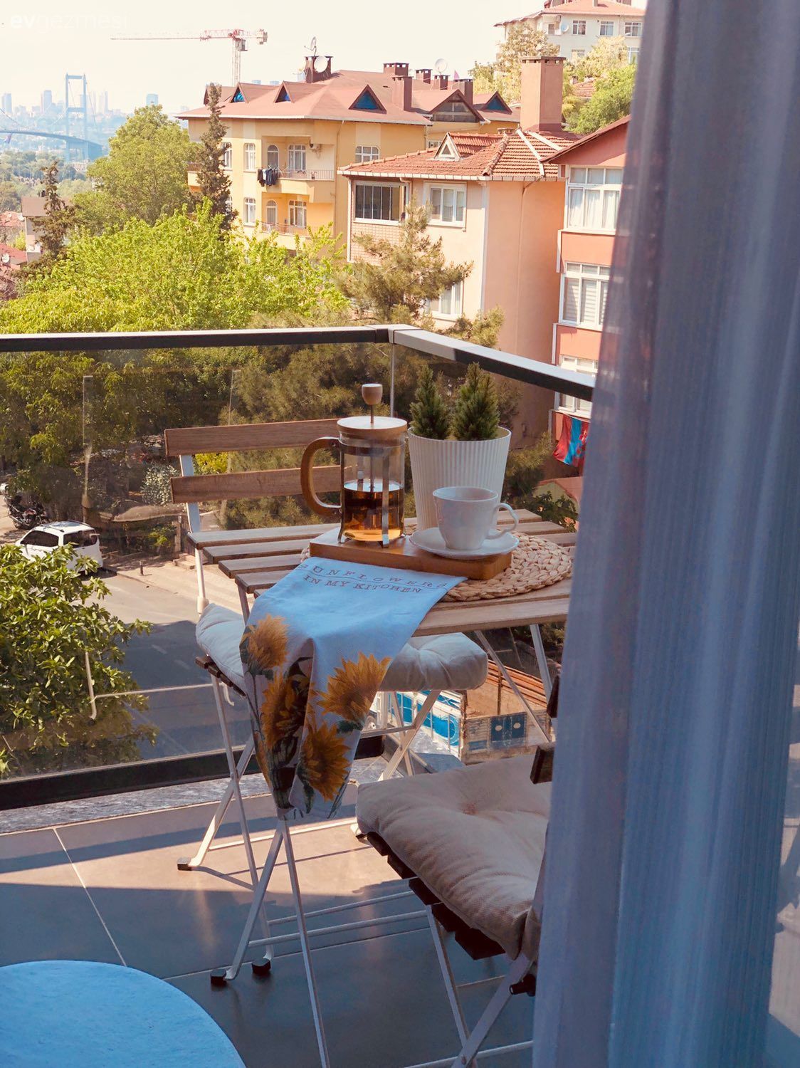 Balkon, Sandalye, Balkon masası, Krem, Kahverengi