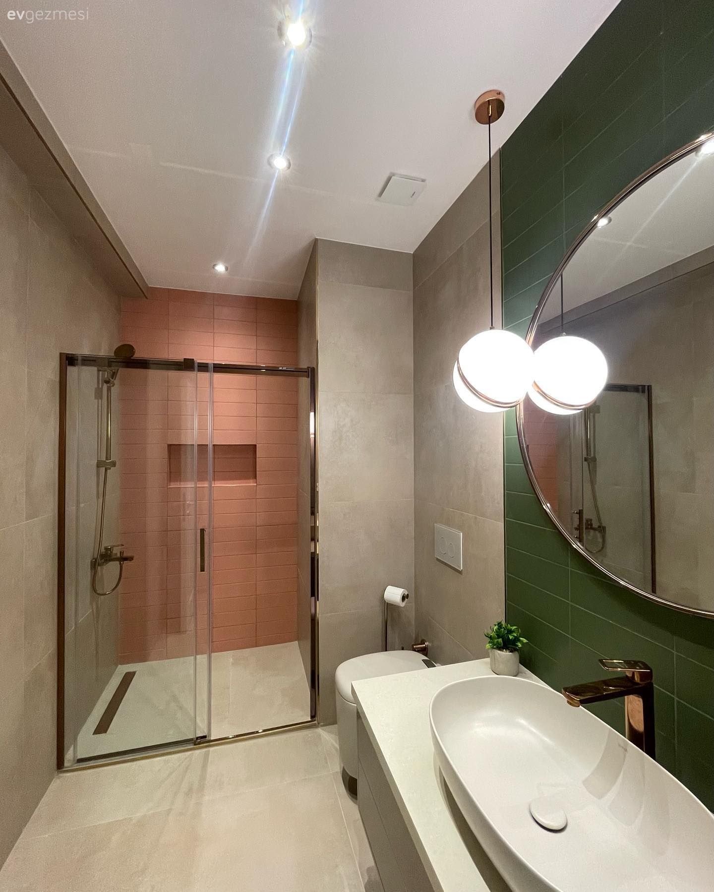 Banyo, Gri, Yeşil, Beyaz, Banyo aydınlatması, Banyo seramikleri, Banyo lavabosu, Banyo dolabı, Banyo aynası, Duşakabin, Pembe, Siyah