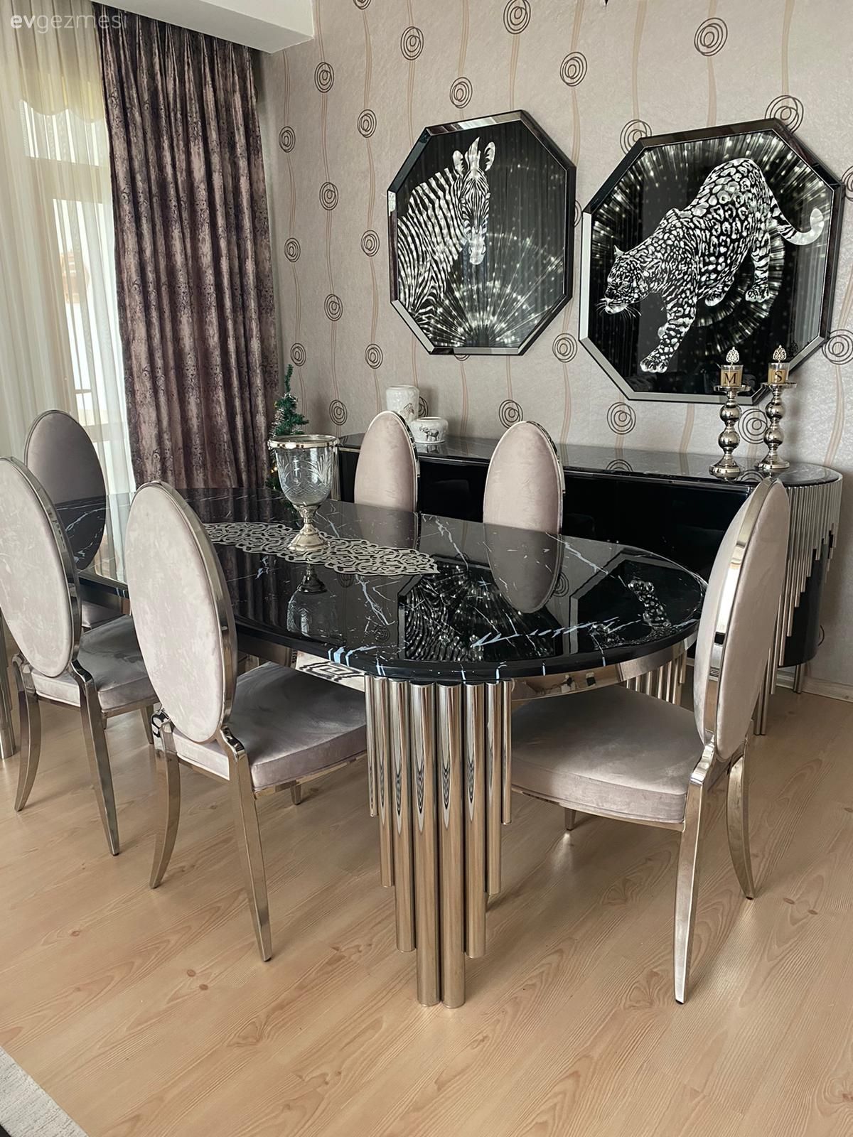 Art deko, Beyaz, Siyah, Sandalye, Yemek masası