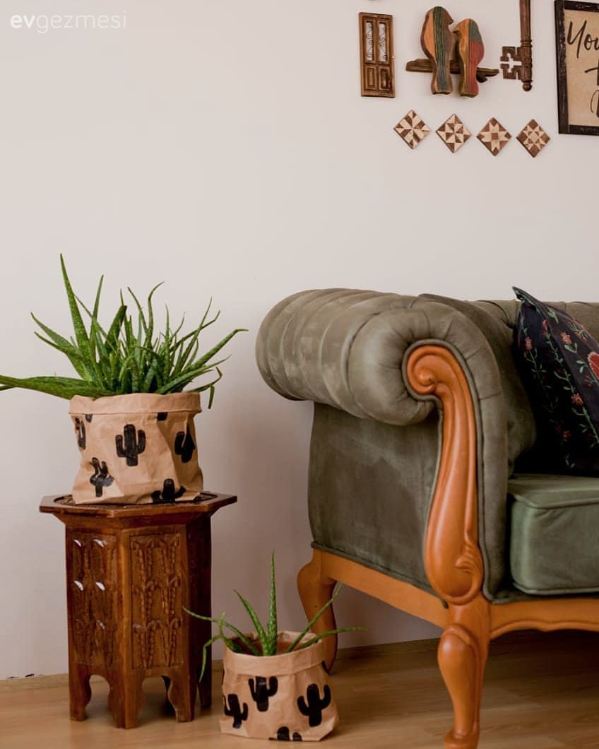 Salon, Yeşil, Ahşap Mobilya, Sehpa, Ev bitkisi, Kendin Yap, Duvar panosu, Kırlent