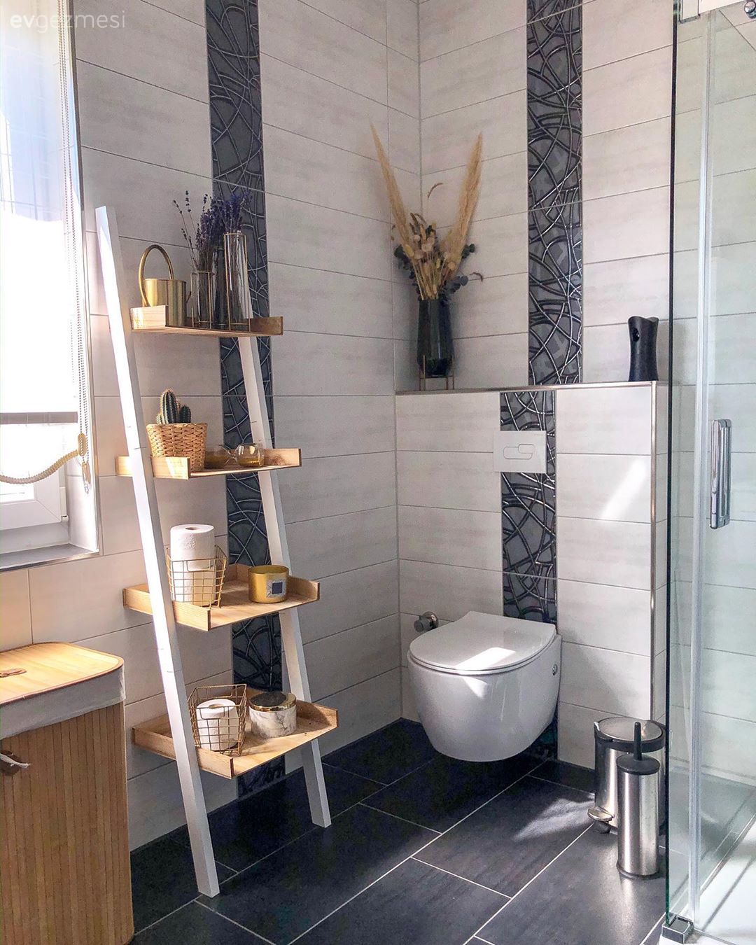 Banyo, Beyaz, Füme, Banyo rafı, Banyo dolabı, Banyo seramikleri, Banyo paspası