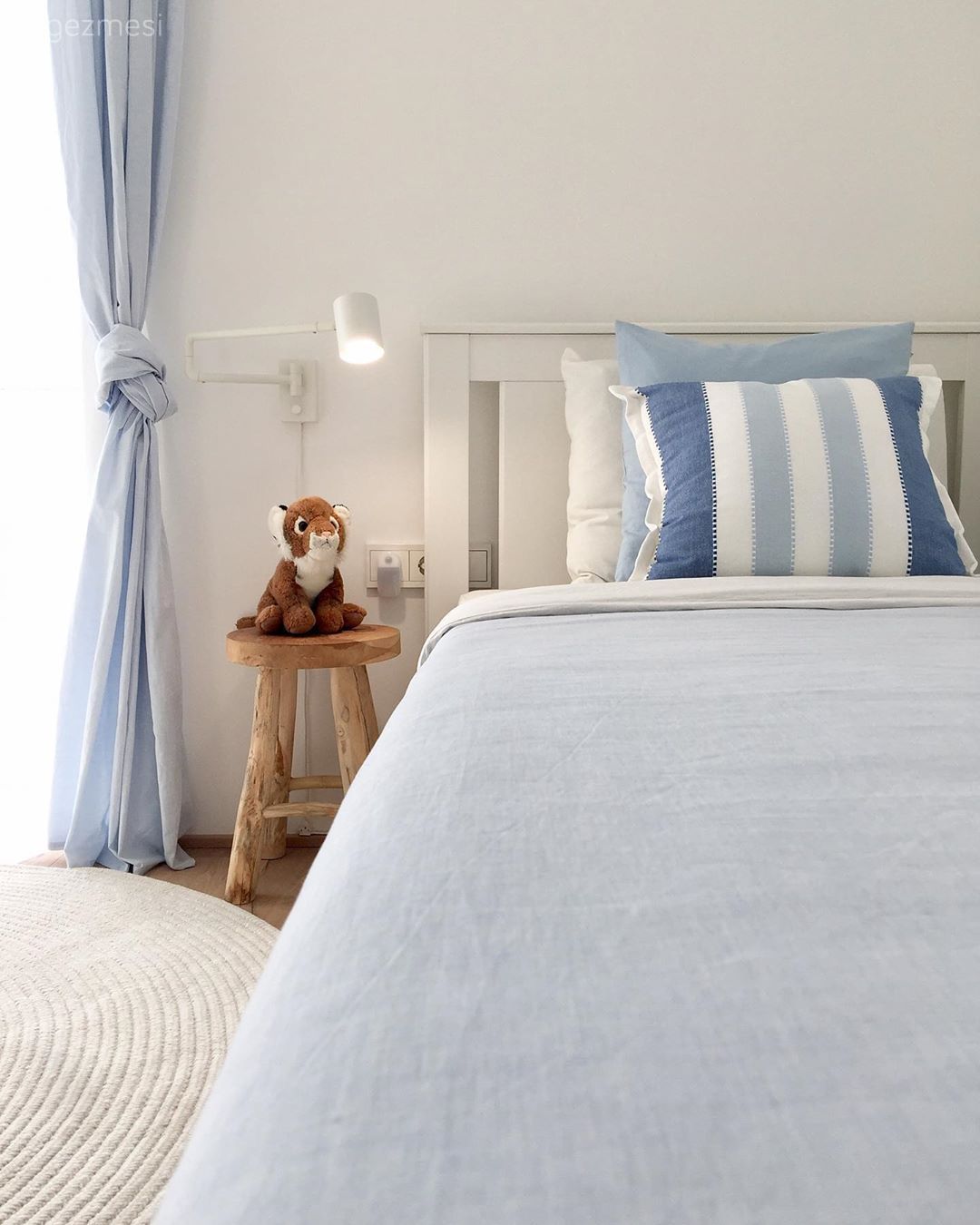 Çocuk Odası, Beyaz, Çocuk odası duvar dekorasyonu, Çocuk odası halısı, Mavi