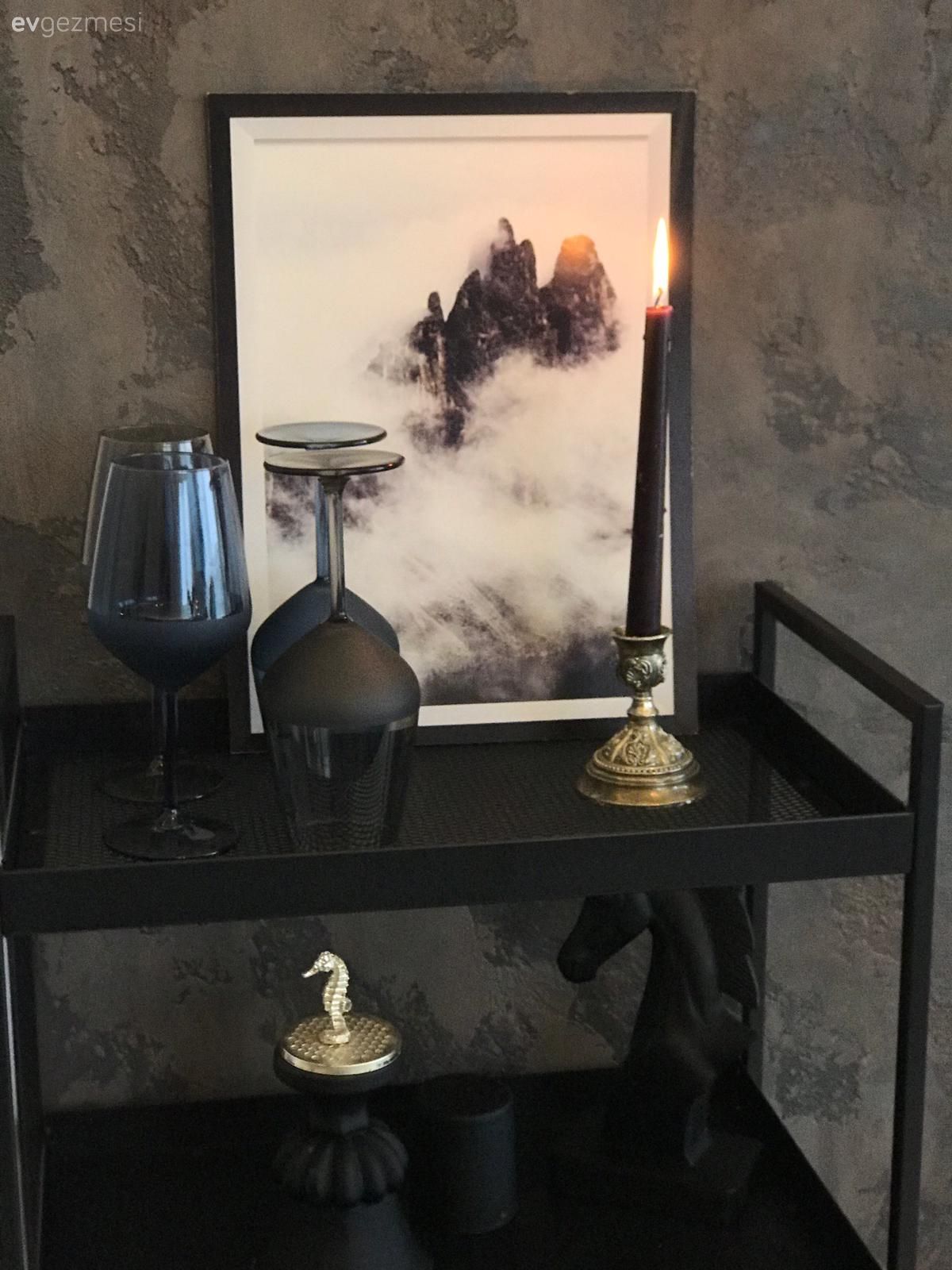 Siyah, Siyah duvar, Tablo, Duvar dekorasyonu, Şamdan, Ev Aksesuar