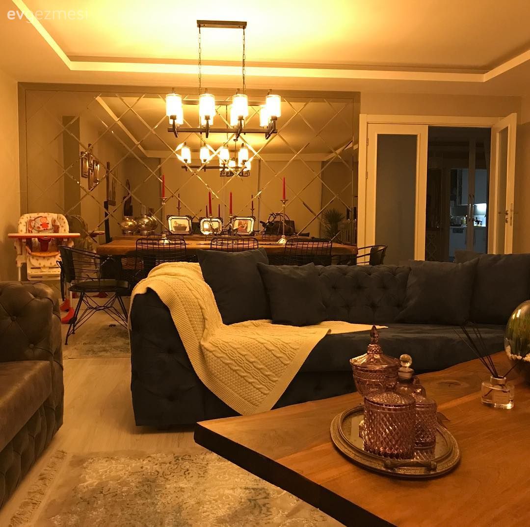 Bu İstanbul Evinde Modern Rustik Tarza Çokça Işıltı Katılmış