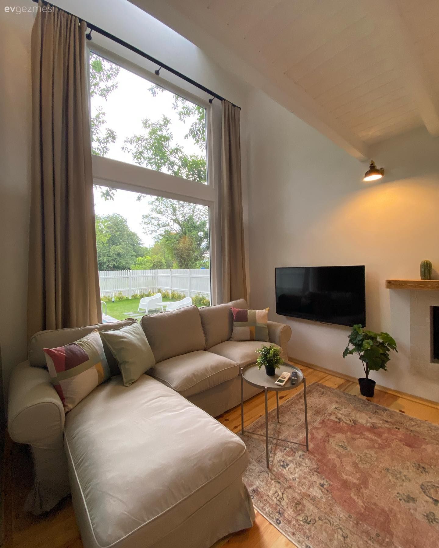 Tiny house, Country, Köşe koltuk, Koltuk takımı, Krem, Vizon, Bej, Halı, El dokuma halı, Saksı, Ev bitkisi