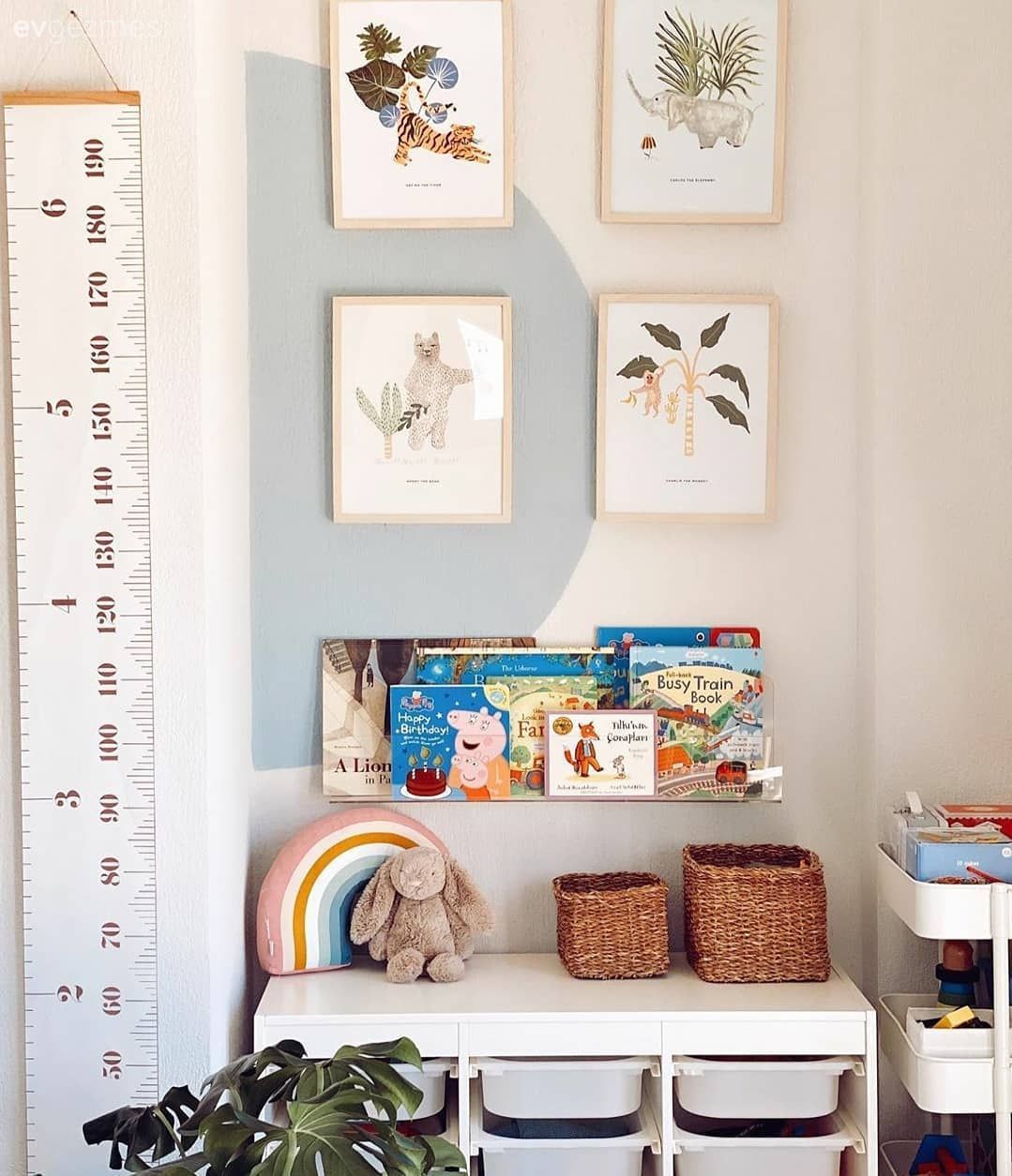 Çocuk Odası, Çocuk odası duvar dekorasyonu, Çocuk odası çalışma masası, Beyaz, Mavi