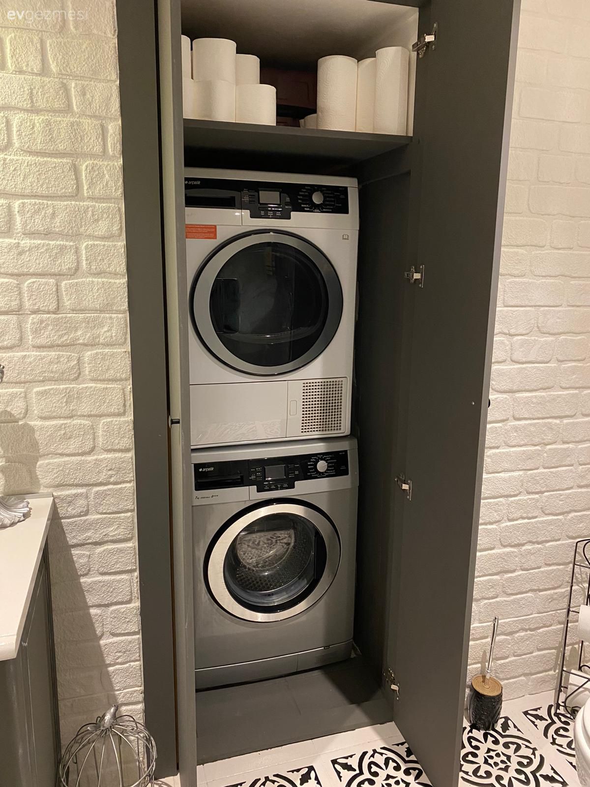 Banyo, Beyaz, Antrasit  , Gri, Duvar dekorasyonu, Siyah, Stencil, Mobilya boyama