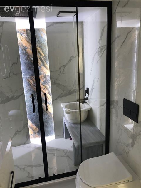 Beyaz, Siyah, Duşakabin, Banyo, Banyo seramikleri